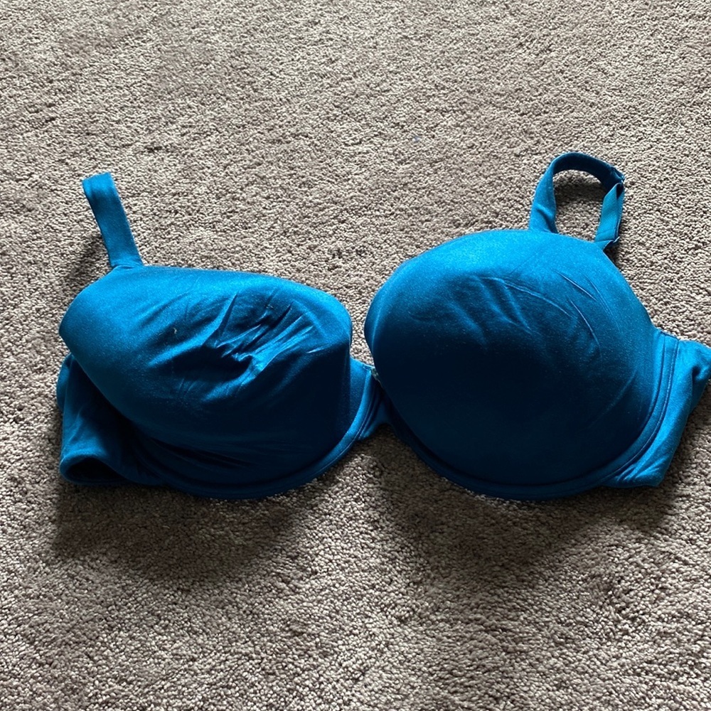 Cacique Teal Blue Lightly Lined T-Shirt Underwire Bra SIZE 42DDD